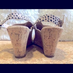 SOLD Blush wedge sling back peep toe shoes